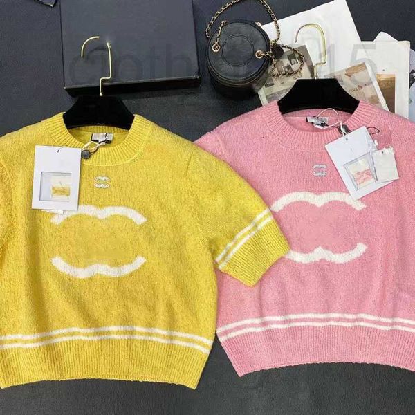 women's t-shirt designer summer knitted contrast jacquard stripe short sleeve simple pullover sweet knit women b7cs, White
women's t-shirt designer summer knitted contrast jacquard stripe short sleeve simple pullover sweet knit women b7cs, White