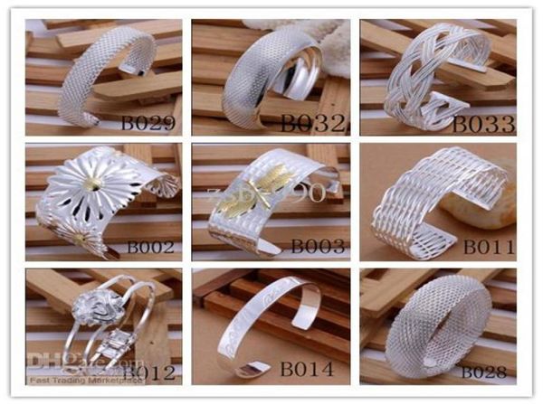 mixed orders 925 sterling silver plated charm bangles fashion classic bracelet for women 9pcslot1467228, Black
mixed orders 925 sterling silver plated charm bangles fashion classic bracelet for women 9pcslot1467228, Black