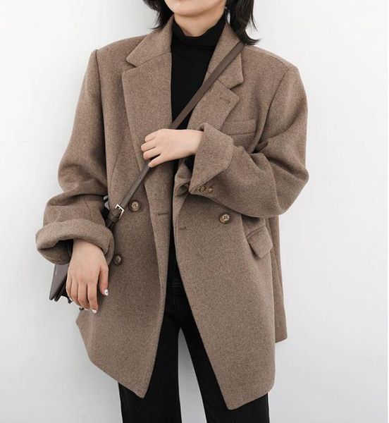 women039s wool blends korean blazer autumn and winter longsleeved lapel warm loose casual office elegant park button coat wo7495030, Black
women039s wool blends korean blazer autumn and winter longsleeved lapel warm loose casual office elegant park button coat wo7495030, Black
