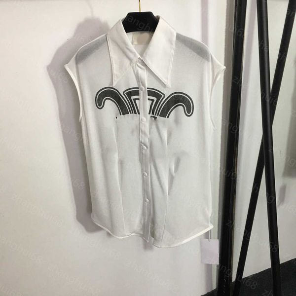 23ss high neck blouse women shirt womens designer clothing logo letter print breathable hollow sleeveless lapel shirt vest women clothes, White
23ss high neck blouse women shirt womens designer clothing logo letter print breathable hollow sleeveless lapel shirt vest women clothes, White