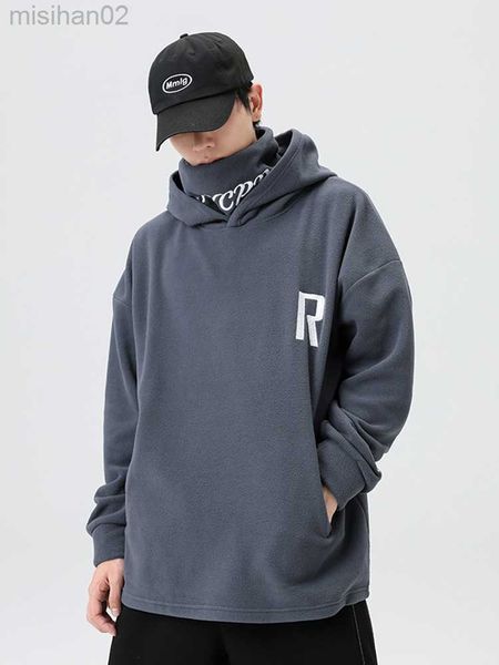 men's hoodies sweatshirts 2022 fall/winter polar fleece warm men streetwear letter embroidery oversizd hood loose pullover hoody hkd23, Black
men's hoodies sweatshirts 2022 fall/winter polar fleece warm men streetwear letter embroidery oversizd hood loose pullover hoody hkd23, Black