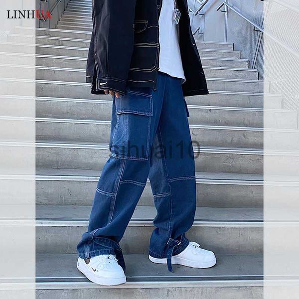 men's jeans linhua men wide leg jeans mens spring cargo pants hip hop streetwear new loose straight baggy denim pants male work jeans j, Blue
men's jeans linhua men wide leg jeans mens spring cargo pants hip hop streetwear new loose straight baggy denim pants male work jeans j, Blue
