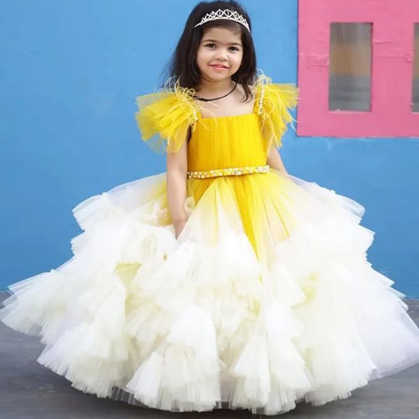 yellow ruffles ball gown flower girls dresses feather spaghetti strap kids pageant dress tiere prciness infant first communion gown, White;blue
yellow ruffles ball gown flower girls dresses feather spaghetti strap kids pageant dress tiere prciness infant first communion gown, White;blue
