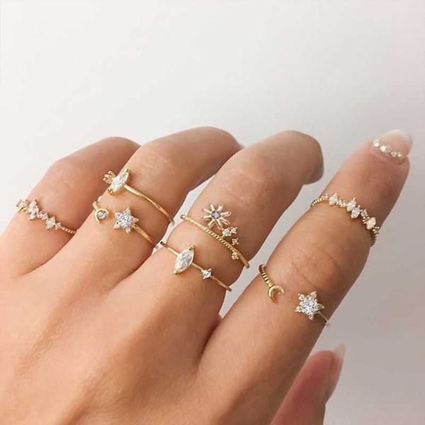 boho retro hollow heart butterfly ring set bohemia gold color moon imitation pearl chain geometric zircon shining women rings h4az, Silver
boho retro hollow heart butterfly ring set bohemia gold color moon imitation pearl chain geometric zircon shining women rings h4az, Silver