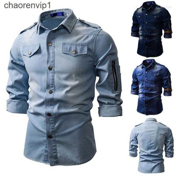 men's casual shirts denim sleeved slim autumn long jeans retro shirt men, White;black
men's casual shirts denim sleeved slim autumn long jeans retro shirt men, White;black