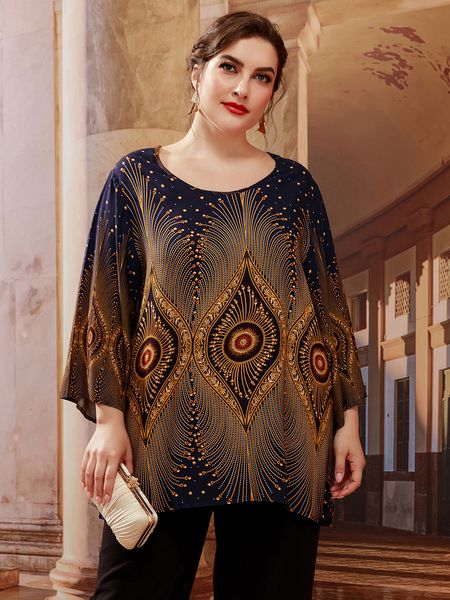 women's plus size t-shirt 5xl plus size women summer long sleeve retro printing vintage blouse tee shirt loose oversized ladies women, Black
women's plus size t-shirt 5xl plus size women summer long sleeve retro printing vintage blouse tee shirt loose oversized ladies women, Black