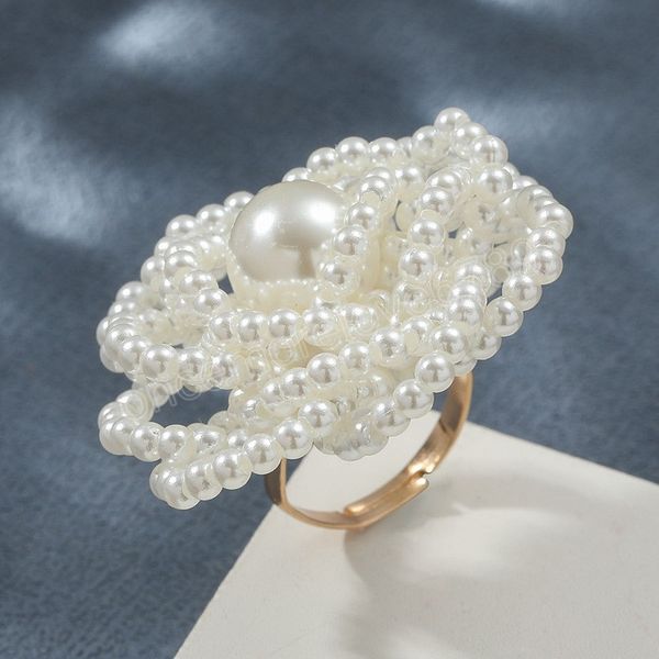 korean big flower pearls rings for women girl handmade delicate flower open finger ring valentine's day gift, Silver
korean big flower pearls rings for women girl handmade delicate flower open finger ring valentine's day gift, Silver