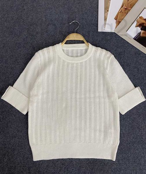 women's knits & tees designer white knitted shirt 2023 new summer hollow out slim fit fashionable medium long sleeve round neck underla
women's knits & tees designer white knitted shirt 2023 new summer hollow out slim fit fashionable medium long sleeve round neck underla
