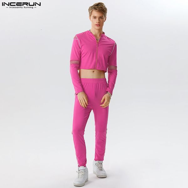 mens tracksuits men sets mesh patchwork transparent streetwear zipper long sleeve crop pants 2pcs fitness suits incerun 230731, Gray
mens tracksuits men sets mesh patchwork transparent streetwear zipper long sleeve crop pants 2pcs fitness suits incerun 230731, Gray