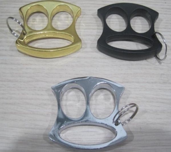 new gold black and silver key cute chain key ring small face two fingers knuckles8961037