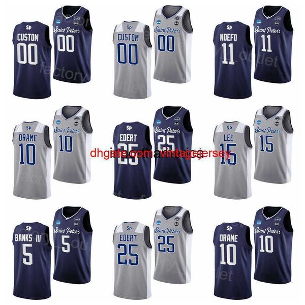 ncaa saint peters peacocks college 11 kc ndefo jersey basketball 25 doug edert 5 daryl banks iii 15 matthew lee 10 fousseyni drame 14 hassan, Black
ncaa saint peters peacocks college 11 kc ndefo jersey basketball 25 doug edert 5 daryl banks iii 15 matthew lee 10 fousseyni drame 14 hassan, Black