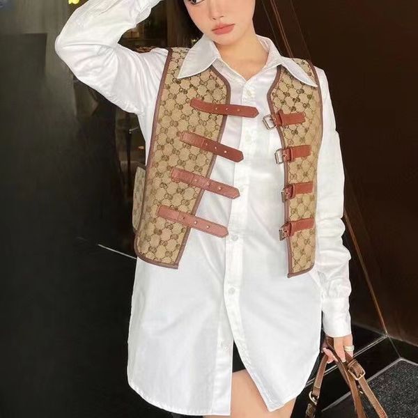 spring new vest shirts two piece set luxurious classic limited collection designed by famous designers, White
spring new vest shirts two piece set luxurious classic limited collection designed by famous designers, White