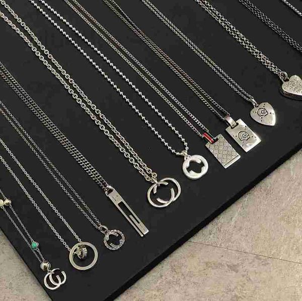 strands, strings designer new 925 silver letter necklace men's and women's ancient style old collar chain heart shaped pendant cou, Black
strands, strings designer new 925 silver letter necklace men's and women's ancient style old collar chain heart shaped pendant cou, Black