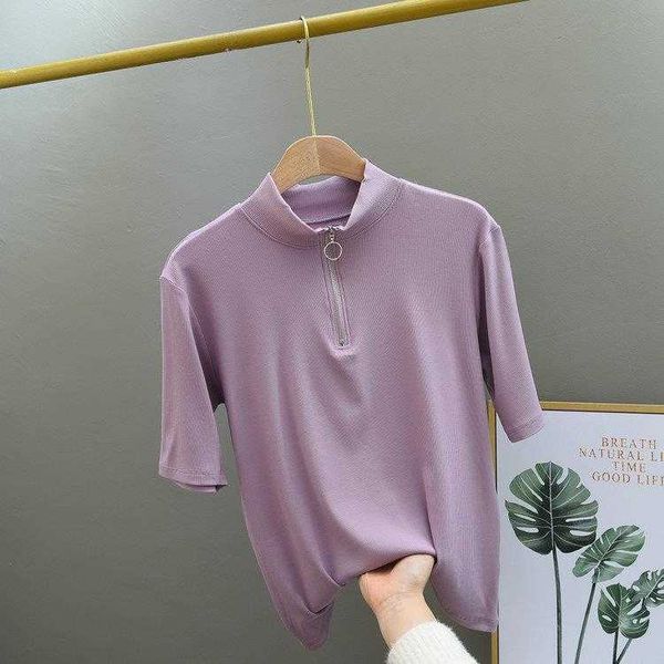 short sleeve zipper pullover t shirt for women spring and summer korean style, White
short sleeve zipper pullover t shirt for women spring and summer korean style, White
