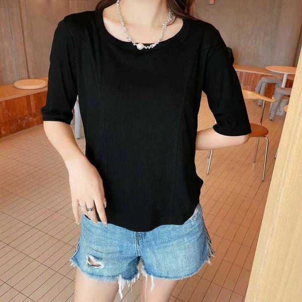 ice silk thread t shirt womens short sleeve summer thin french undershirt ins, White
ice silk thread t shirt womens short sleeve summer thin french undershirt ins, White