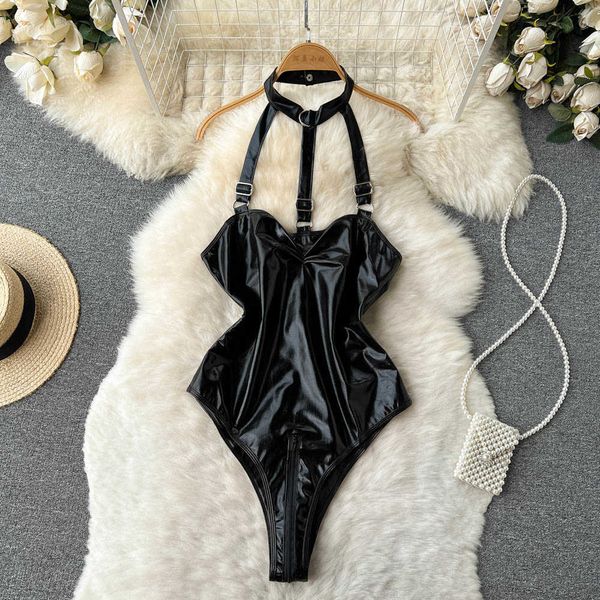 nxy women pu leather playsuits zipper backless slim jumpsuits ladies black halter bodycon bodysuits 230328, Black;white
nxy women pu leather playsuits zipper backless slim jumpsuits ladies black halter bodycon bodysuits 230328, Black;white