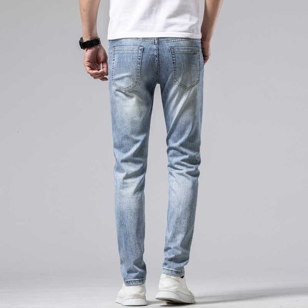 spring 2022 jeans men's fashion slim fit elastic leggings korean high end pants thick, Blue
spring 2022 jeans men's fashion slim fit elastic leggings korean high end pants thick, Blue