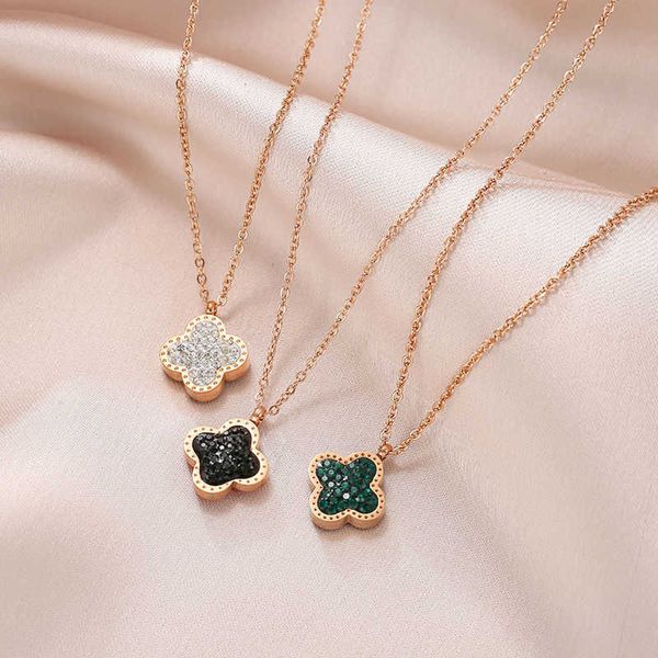 van clover necklace designer four-leaf clover pendant necklace korean 18k rose gold all diamonds double-sided titanium steel does not fade l, Silver
van clover necklace designer four-leaf clover pendant necklace korean 18k rose gold all diamonds double-sided titanium steel does not fade l, Silver