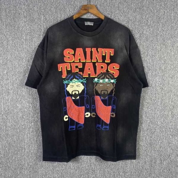 saint tears cartoon black and white character print washable old crew neck short sleeve t-shirt, Black;brown
saint tears cartoon black and white character print washable old crew neck short sleeve t-shirt, Black;brown