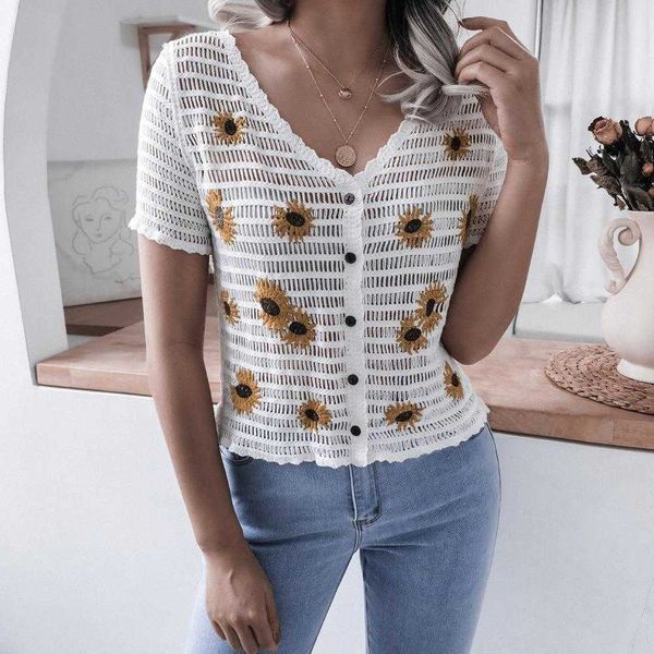 ins style little shirts daisy embroidered short sleeve v neck hollow lace shirt, White
ins style little shirts daisy embroidered short sleeve v neck hollow lace shirt, White