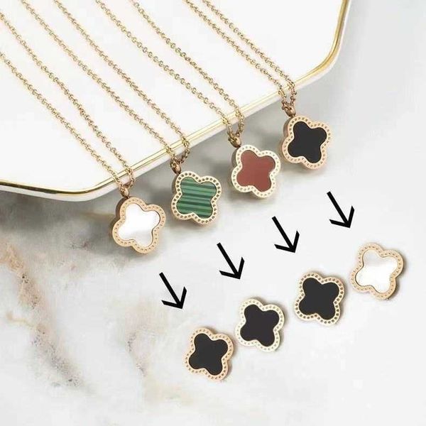 necklace designer four leaf chain colorless titanium steel double sided grass women's korean version simple temperament small design co, Silver
necklace designer four leaf chain colorless titanium steel double sided grass women's korean version simple temperament small design co, Silver