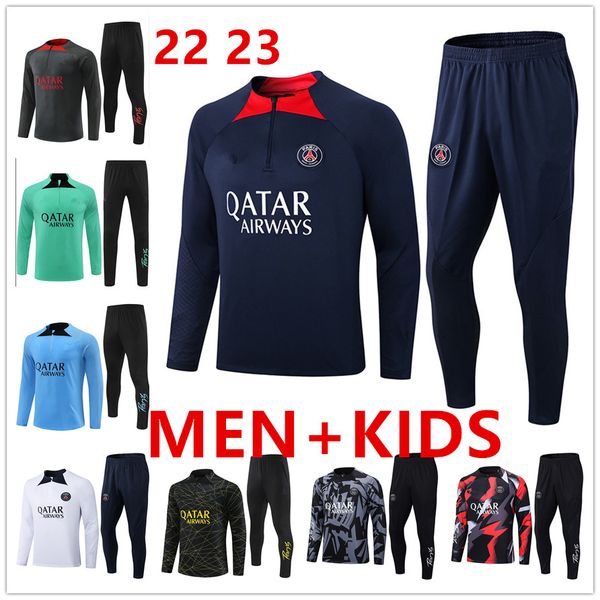 2023 new psgs training and kids soccer tracksuit set chandal 22/23 paris zip collar mbappe kit survetement foot tuta jacket futbol soccer fo, Black
2023 new psgs training and kids soccer tracksuit set chandal 22/23 paris zip collar mbappe kit survetement foot tuta jacket futbol soccer fo, Black