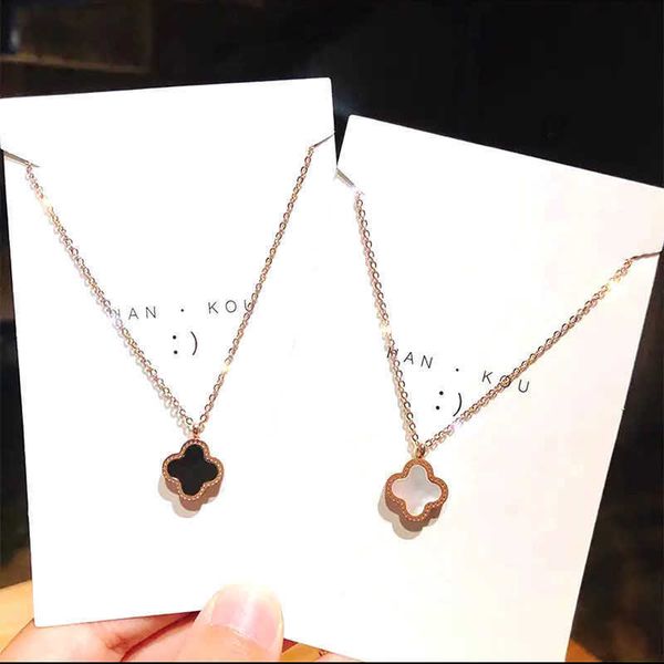 van clover necklace designer four leaf chain korean version double-sided black lucky grass female collarbone simple personality gift for gir, Silver
van clover necklace designer four leaf chain korean version double-sided black lucky grass female collarbone simple personality gift for gir, Silver