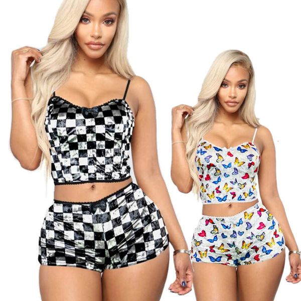 women's shiny velvet lingerie sleepwear sets women cute night two pieces pajamas lounge sleep wear, Black;white
women's shiny velvet lingerie sleepwear sets women cute night two pieces pajamas lounge sleep wear, Black;white