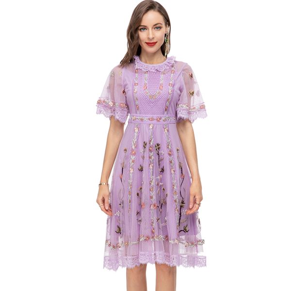 women's runway dresses o neck short sleeves embroidery layered fashion high street mini vestidos, Black
women's runway dresses o neck short sleeves embroidery layered fashion high street mini vestidos, Black