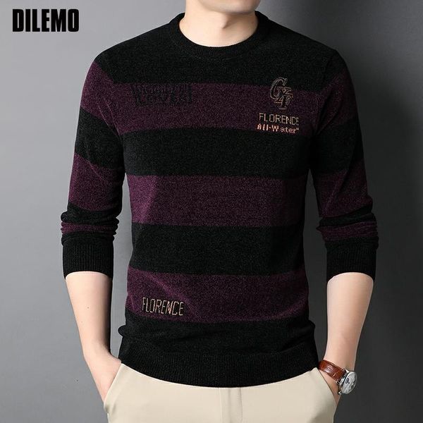 men's polos dilemo knit crew pullover men thick warm autum fashion brand solid striped sweater winter casual mens clothes 230331, White;black
men's polos dilemo knit crew pullover men thick warm autum fashion brand solid striped sweater winter casual mens clothes 230331, White;black