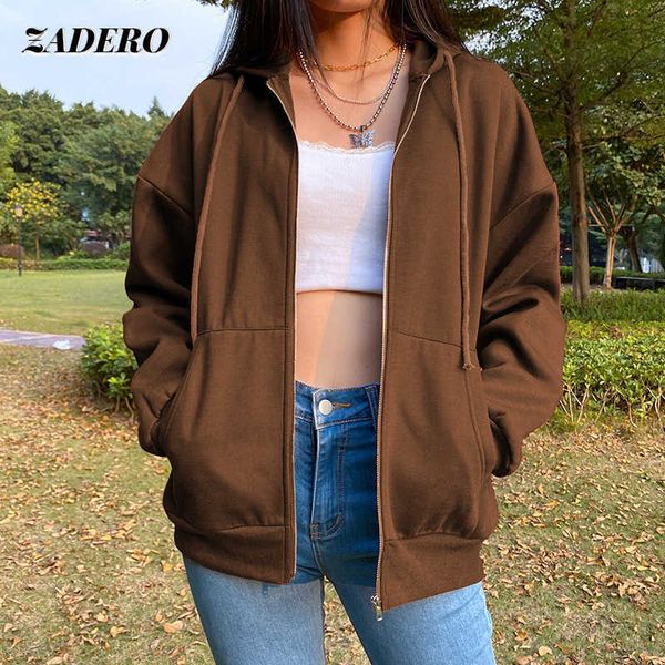 autumn winter hoodie sweatshirts women 2021 oversized zip up long sleeve pockets pullovers loose casual jackets y2k brown p230331, Black
autumn winter hoodie sweatshirts women 2021 oversized zip up long sleeve pockets pullovers loose casual jackets y2k brown p230331, Black