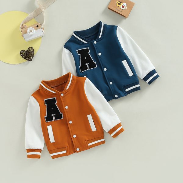 jackets kids boy girl baseball jackets toddler letter pattern contrast color long sleeve buttons front coat autumn winter outerwear 1-5t 230, Blue;gray
jackets kids boy girl baseball jackets toddler letter pattern contrast color long sleeve buttons front coat autumn winter outerwear 1-5t 230, Blue;gray