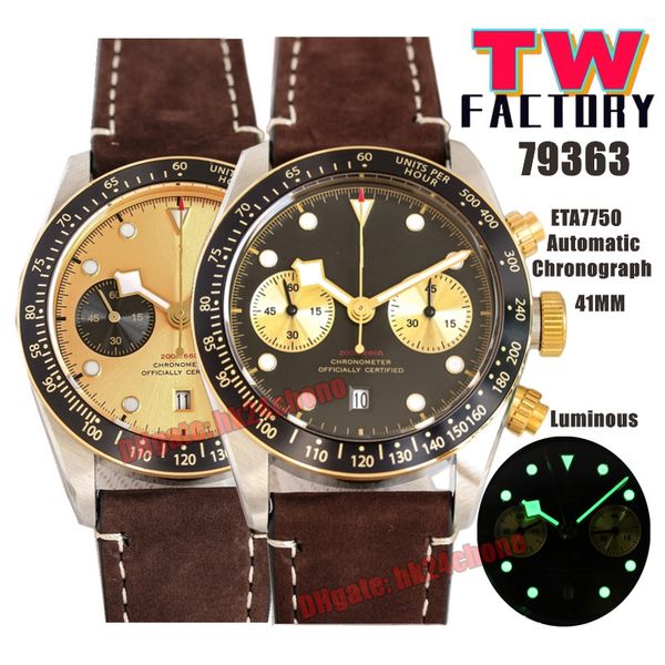 tw factory watches twf stainless steel 41mm 79360 / 79363 chronograph automatic eta7750 mens watch black / white / champagne dial leather st, Slivery;brown
tw factory watches twf stainless steel 41mm 79360 / 79363 chronograph automatic eta7750 mens watch black / white / champagne dial leather st, Slivery;brown