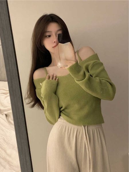 korean fashion slash neck knitwear women off shoulder belted thin sweater 2023 autumn elegant y2k aesthetic solid basic pullover p230331, Black
korean fashion slash neck knitwear women off shoulder belted thin sweater 2023 autumn elegant y2k aesthetic solid basic pullover p230331, Black