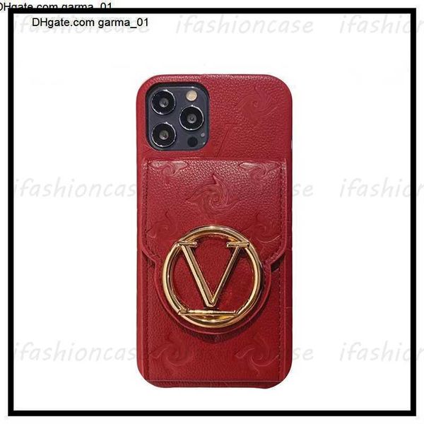 Image of Crossbody Leather Fashion Strap Handbag Phone Case Luxury Gold Letter Designer Cases With Mirror For IPhone 14 Pro Max Plus 13 12 11 Top