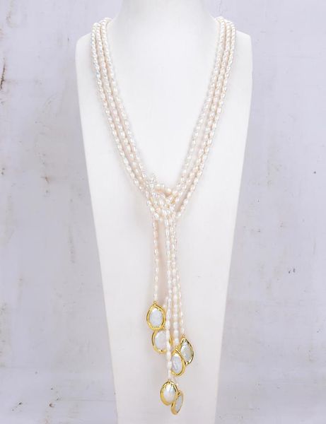 guaiguai jewelry 3 strands natural cultured white rice pearl pearl lariat long sweater chain necklace handmade for women real gems3735033, Silver
guaiguai jewelry 3 strands natural cultured white rice pearl pearl lariat long sweater chain necklace handmade for women real gems3735033, Silver