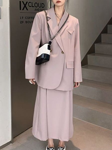 two piece dress korean fashion women vintage blazer skirts suit casual loose coat high waist saya 2 pieces set femme outerwear outfits 23033, White
two piece dress korean fashion women vintage blazer skirts suit casual loose coat high waist saya 2 pieces set femme outerwear outfits 23033, White