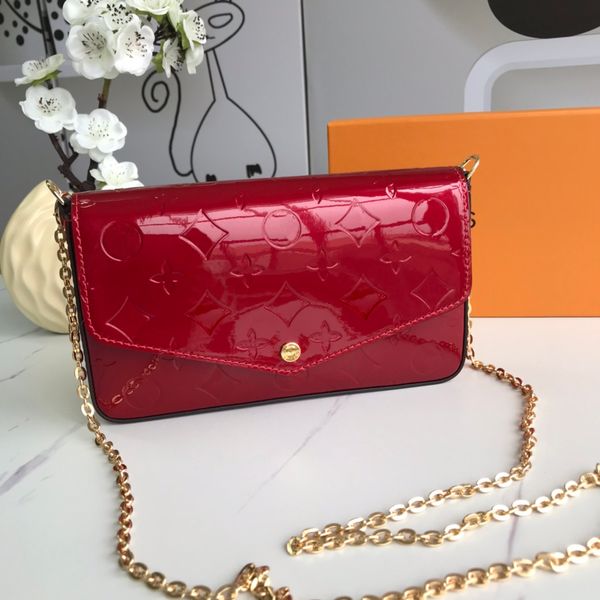 women luxurys designers pochette bags felicie handbag three-piece wallet imprint fiower golden chain bag genuine leather messenger wallets p, Red;black
women luxurys designers pochette bags felicie handbag three-piece wallet imprint fiower golden chain bag genuine leather messenger wallets p, Red;black