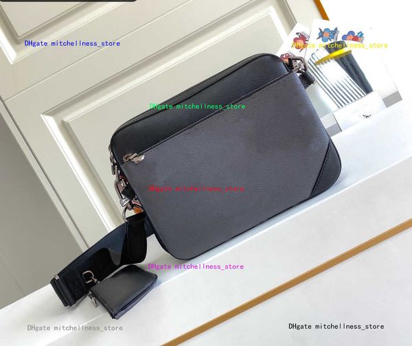 postman bag men's and women's leather canvas formal fashion portable size 27-21-6cm m69443