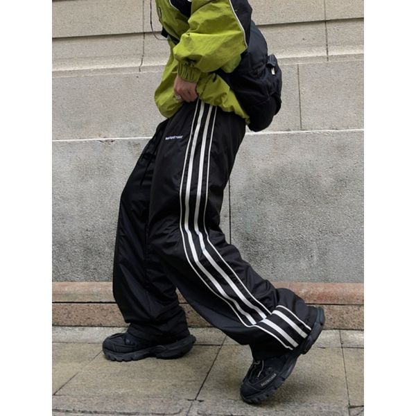 men's pants y2k vintage cargo man hip hop streetwear striped wide leg joggers sweatpants oversized 90s retro track pantalones 230331, Black
men's pants y2k vintage cargo man hip hop streetwear striped wide leg joggers sweatpants oversized 90s retro track pantalones 230331, Black