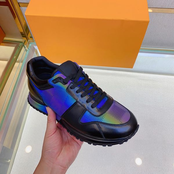 the brand designer men casual shoes cow leather and plaid gradient embossed grained cow leather, Black
the brand designer men casual shoes cow leather and plaid gradient embossed grained cow leather, Black