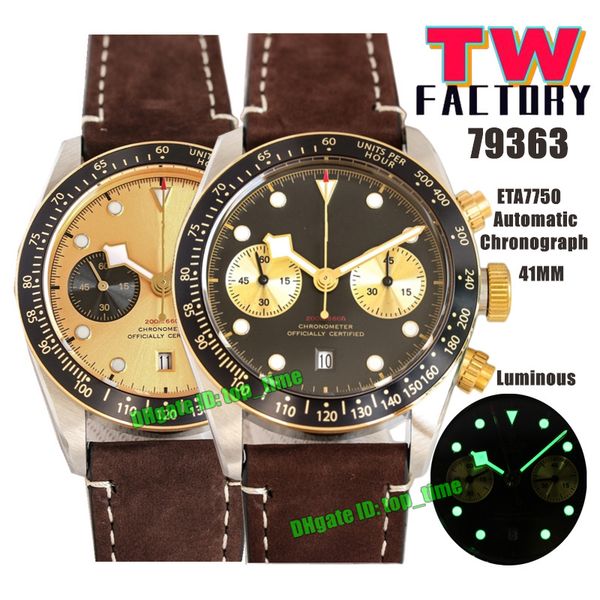 tw factory watches twf stainless steel 41mm 79360 / 79363 chronograph automatic eta7750 mens watch black / white / champagne dial leather st, Slivery;brown
tw factory watches twf stainless steel 41mm 79360 / 79363 chronograph automatic eta7750 mens watch black / white / champagne dial leather st, Slivery;brown