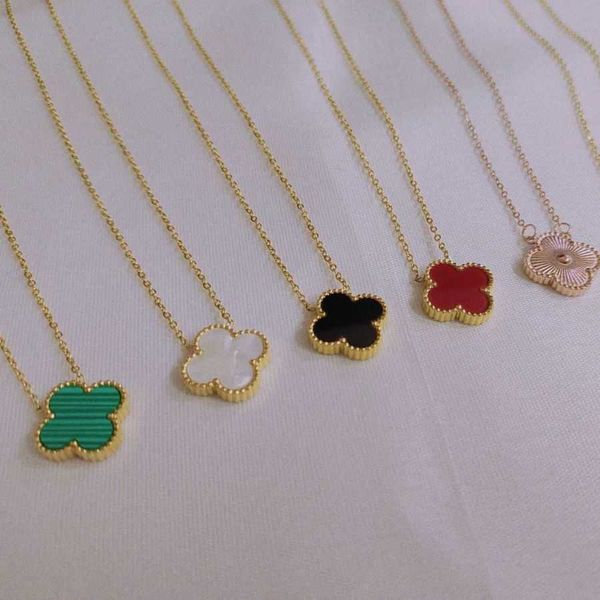 necklace designer four leaf clover pendant color protection and allergy prevention of titanium day gift double sided solid lucky grass girlf, Silver
necklace designer four leaf clover pendant color protection and allergy prevention of titanium day gift double sided solid lucky grass girlf, Silver