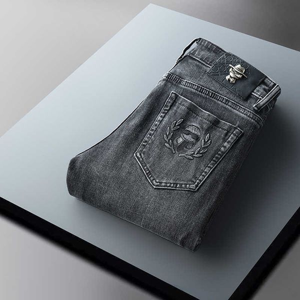 brand fashion men's jeans quality little embossed grey black elastic slim fit pants, Blue
brand fashion men's jeans quality little embossed grey black elastic slim fit pants, Blue