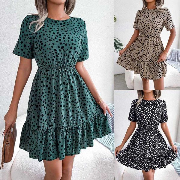 ins style spring and summer dress casual polka dot cinched ruffled large swing, Black;gray
ins style spring and summer dress casual polka dot cinched ruffled large swing, Black;gray