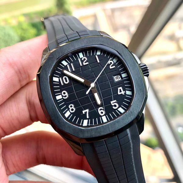 19 men's luxury watch black case watch automatic mechanical movement rubber strap pp watch sliding smooth second hand sapphire glass wa, Slivery;brown
19 men's luxury watch black case watch automatic mechanical movement rubber strap pp watch sliding smooth second hand sapphire glass wa, Slivery;brown