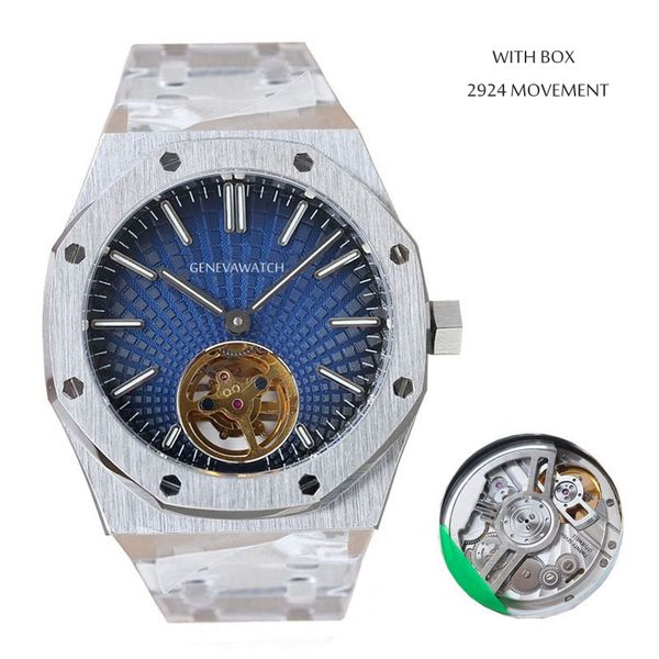 41mm designer watches 2924 tourbillon mechanical movement watch 60 hours power reserve watch 904l stainless steel bracelet luxury mens watch, Slivery;brown
41mm designer watches 2924 tourbillon mechanical movement watch 60 hours power reserve watch 904l stainless steel bracelet luxury mens watch, Slivery;brown