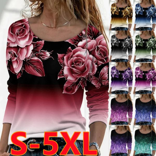 women's t-shirt spring autumn fashion loose casual floral print long sleeve round neck t-shirt blouses 230331, White
women's t-shirt spring autumn fashion loose casual floral print long sleeve round neck t-shirt blouses 230331, White