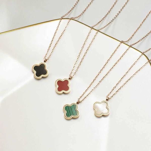 necklace designer four leaf chain korean edition simple double sided four leaf grass for women 18k rose gold titanium steel colorless popula, Silver
necklace designer four leaf chain korean edition simple double sided four leaf grass for women 18k rose gold titanium steel colorless popula, Silver