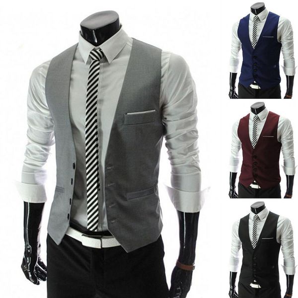 men's vests suit men solid color formal sleeveless pockets business workwear simple 230331, Black;white
men's vests suit men solid color formal sleeveless pockets business workwear simple 230331, Black;white